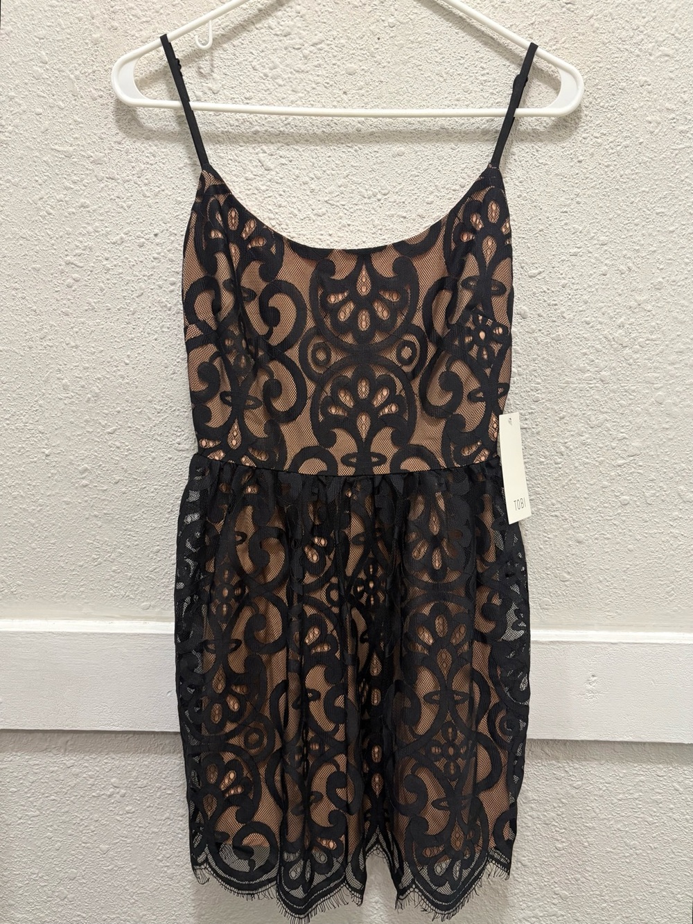 TOBI Black Lace Sleeveless Dress NWT XS